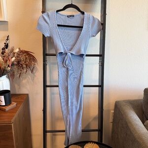ZARA Light Blue Midi Dress - Size S (New, No Tags)